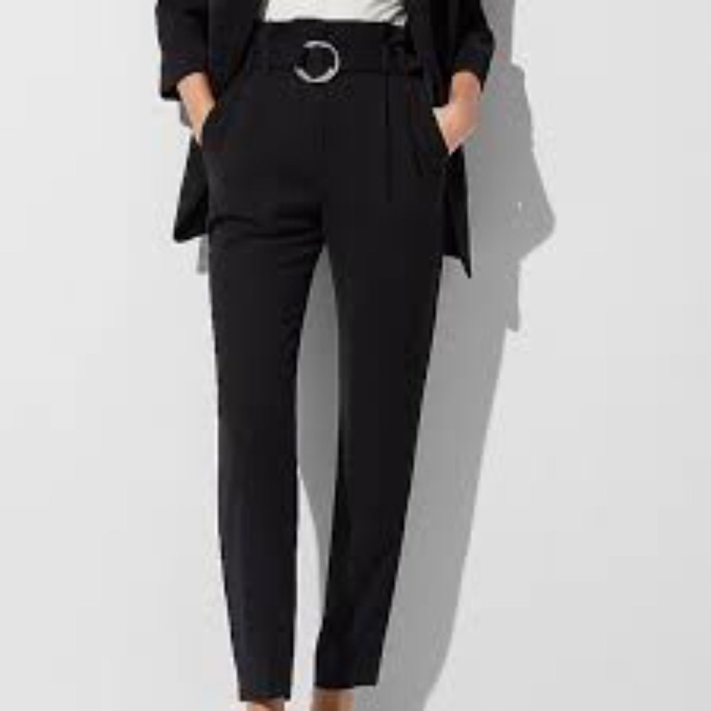 Express High Waisted O-Ring Paperbag Ankle Pants